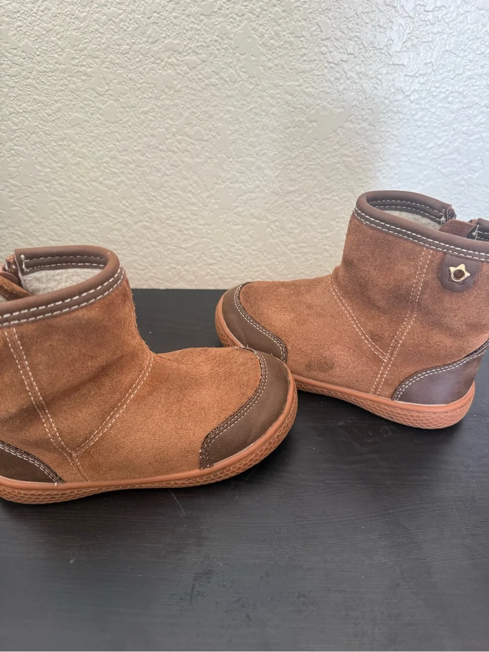 Livie & Luca Tan/Brown Suede Kids Pull-On Ankle Boots